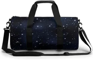 Duffel Bag for Men Women Gym Bag Cluster of Stars in Night Sky Travel Duffel Bag Waterproof Overnight Bag for Sports Workout