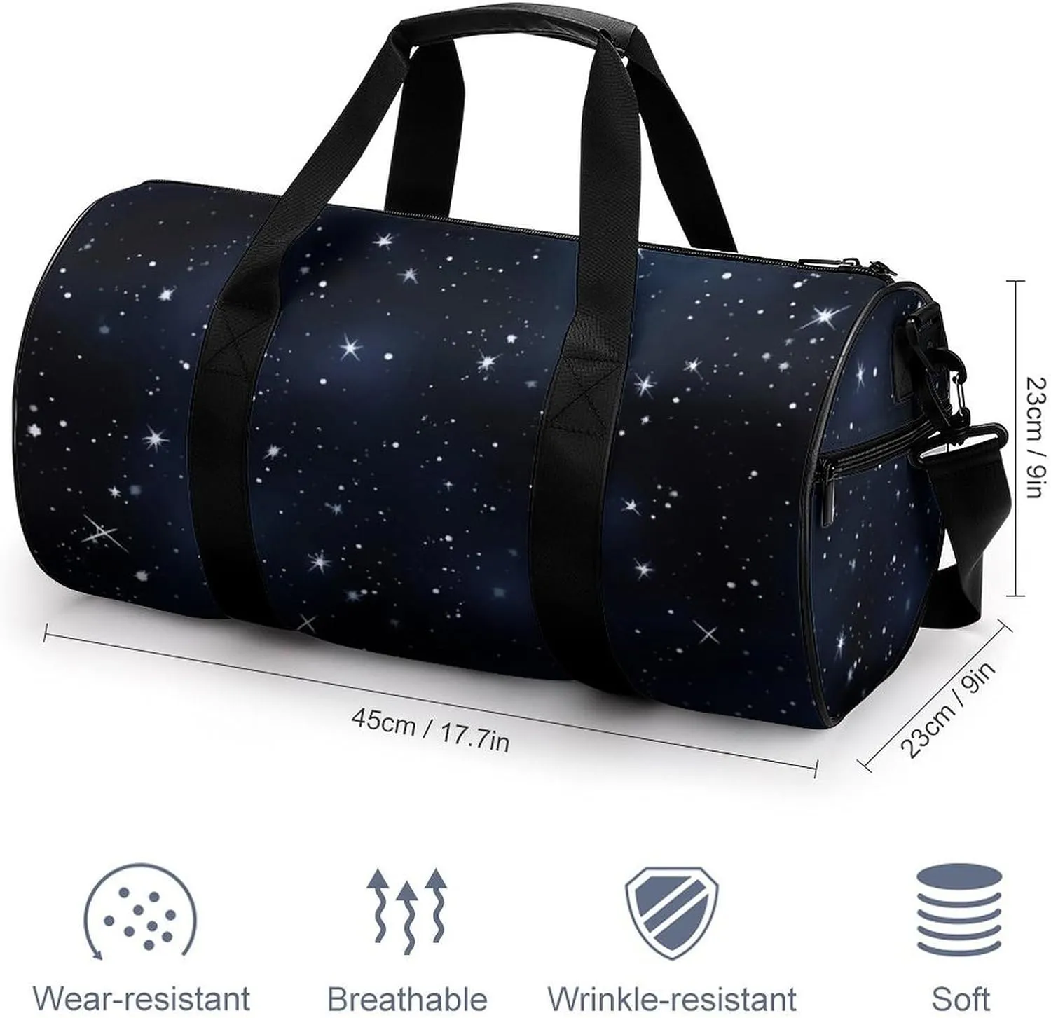 Duffel Bag for Men Women Gym Bag Cluster of Stars in Night Sky Travel Duffel Bag Waterproof Overnight Bag for Sports Workout