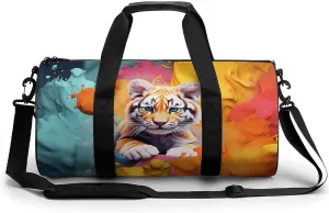 Duffel Bag for Men Women Gym Bag Color Animation Travel Duffel Bag Waterproof Overnight Bag for Sports Workout