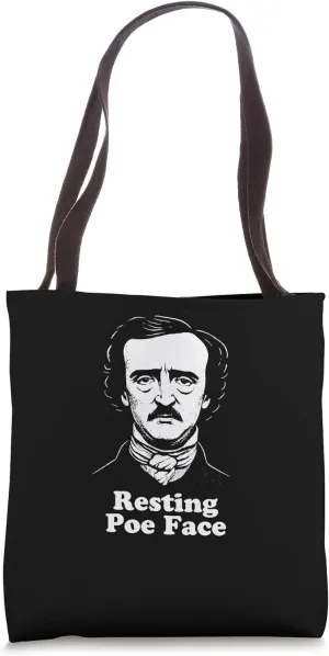 Edgar Allan Poe Resting Poe Face Tote Bag