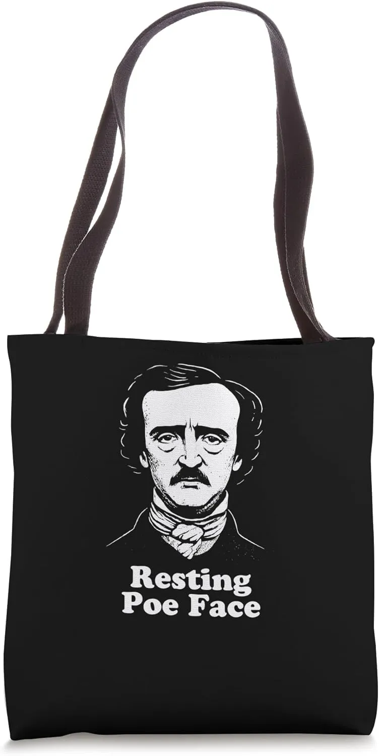Edgar Allan Poe Resting Poe Face Tote Bag