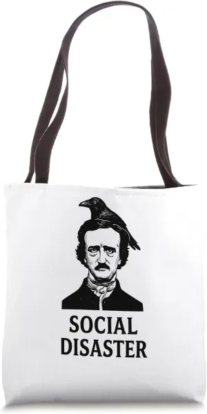 Edgar Allan Poe Social Disaster Introvert Tote Bag