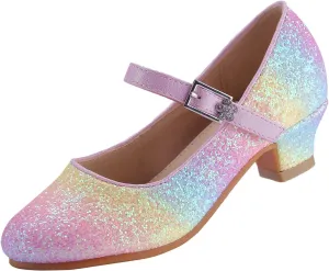 EIGHT KM Toddler Shoes - High Heels Kid Shoes - Multi Sizes & Colors for Ages 3-13 Years - Mary Jane Shoes for Girls Wide Fit Little Girl Dress Shoes - Party Wedding Shoes - Princess Baby Girl Shoes