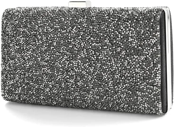 ELABEST Glitter Evening Clutch Bag Double Sided Diamond Bag Crossbody Purse Wedding Party Bag for Women