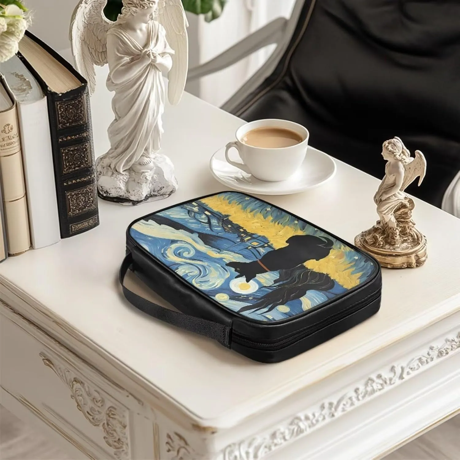 Elegant Personalized Bible Cover for Women，Simple PU Church Bible Carrier with Handle,Handbag