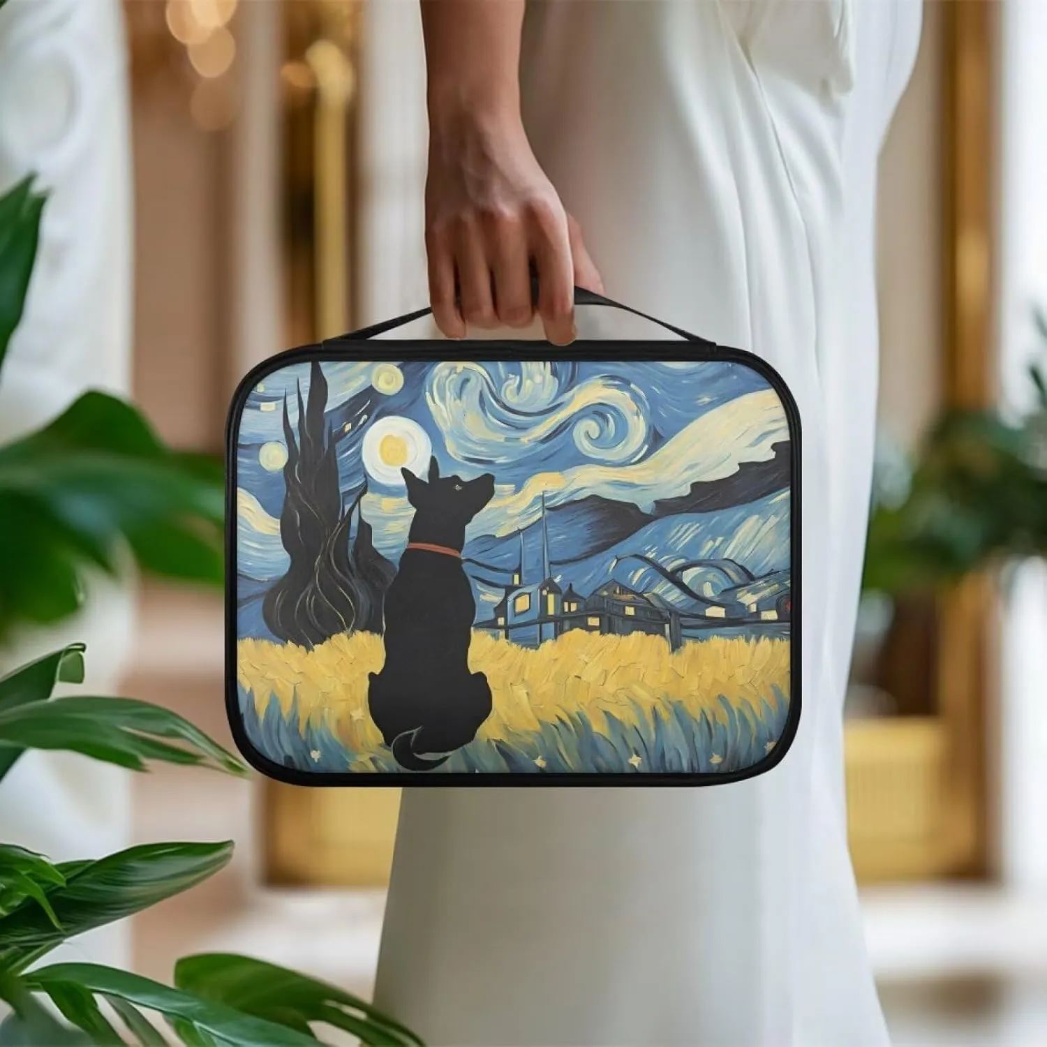 Elegant Personalized Bible Cover for Women，Simple PU Church Bible Carrier with Handle,Handbag
