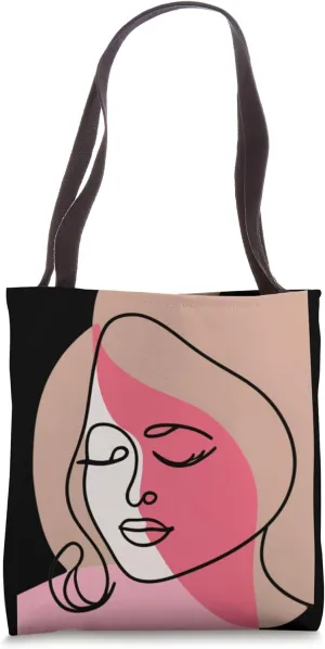 Elegant Woman Silhouette | Minimalist Line Drawing Art Tote Bag