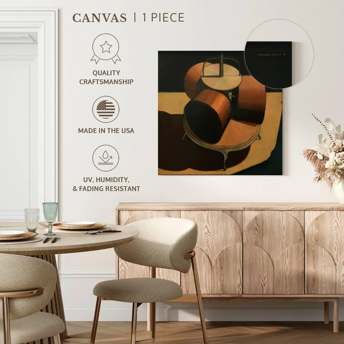 ElephantStock - Chocolate Grinder No. 1 Wall Art - Square Canvas Wall Art - Living Room Wall Decor - Painting Kitchen Utensils Canvas Art - Brown And Black Decor by Marcel Duchamp - 10" x 10"