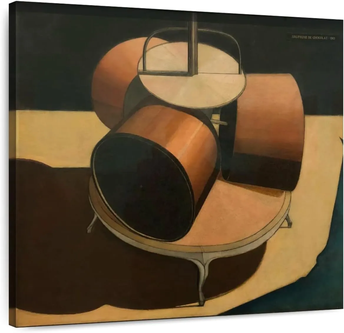 ElephantStock - Chocolate Grinder No. 1 Wall Art - Square Canvas Wall Art - Living Room Wall Decor - Painting Kitchen Utensils Canvas Art - Brown And Black Decor by Marcel Duchamp - 10" x 10"