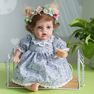 Elf Reborn Baby Dolls 12 Inch Real Life Silicone Doll Soft Cloth Body That Look Real Big Size Blue Eyes Beautifull Fairy Girl Doll Toddler Reborn Toy Handmade Xmas Gifts