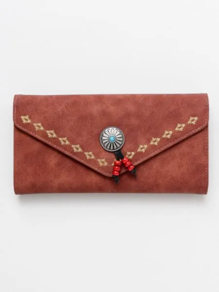 Embroidery Long Wallet