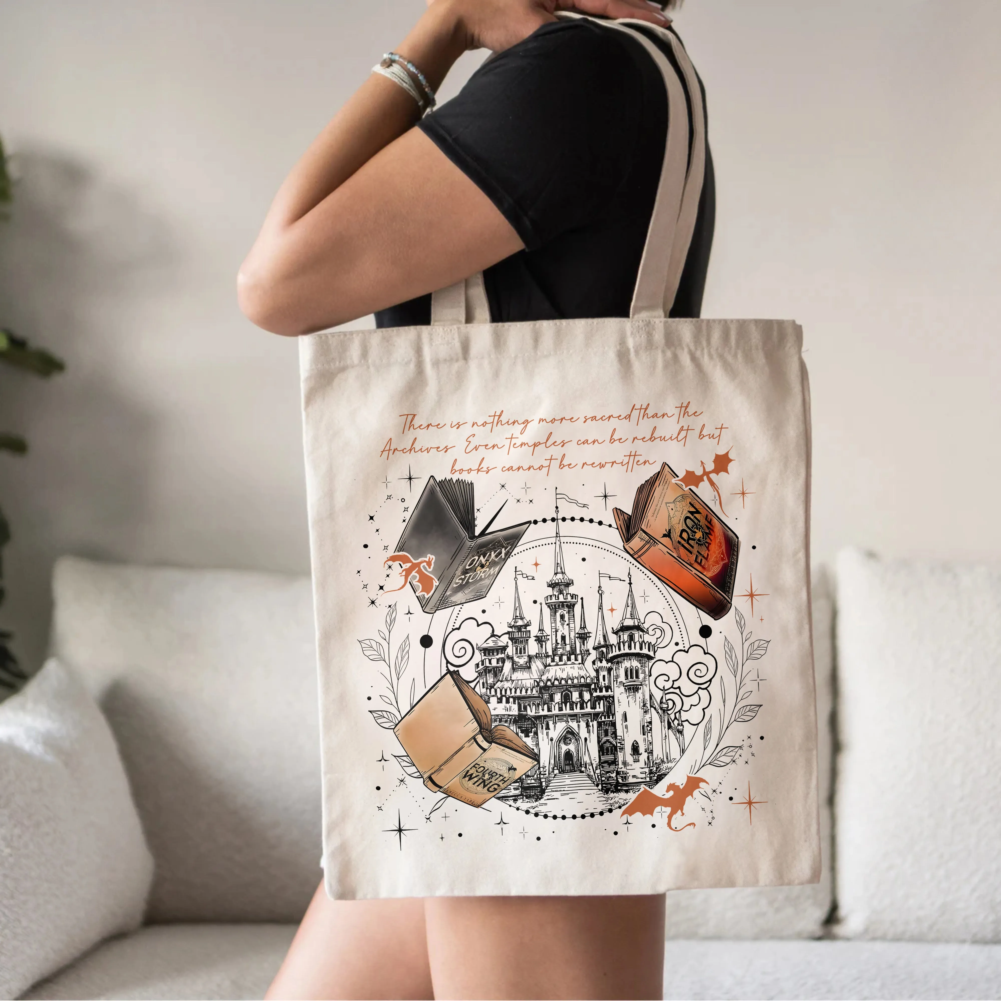 Empyrean Book Castle Tote – Fantasy Reader Bag