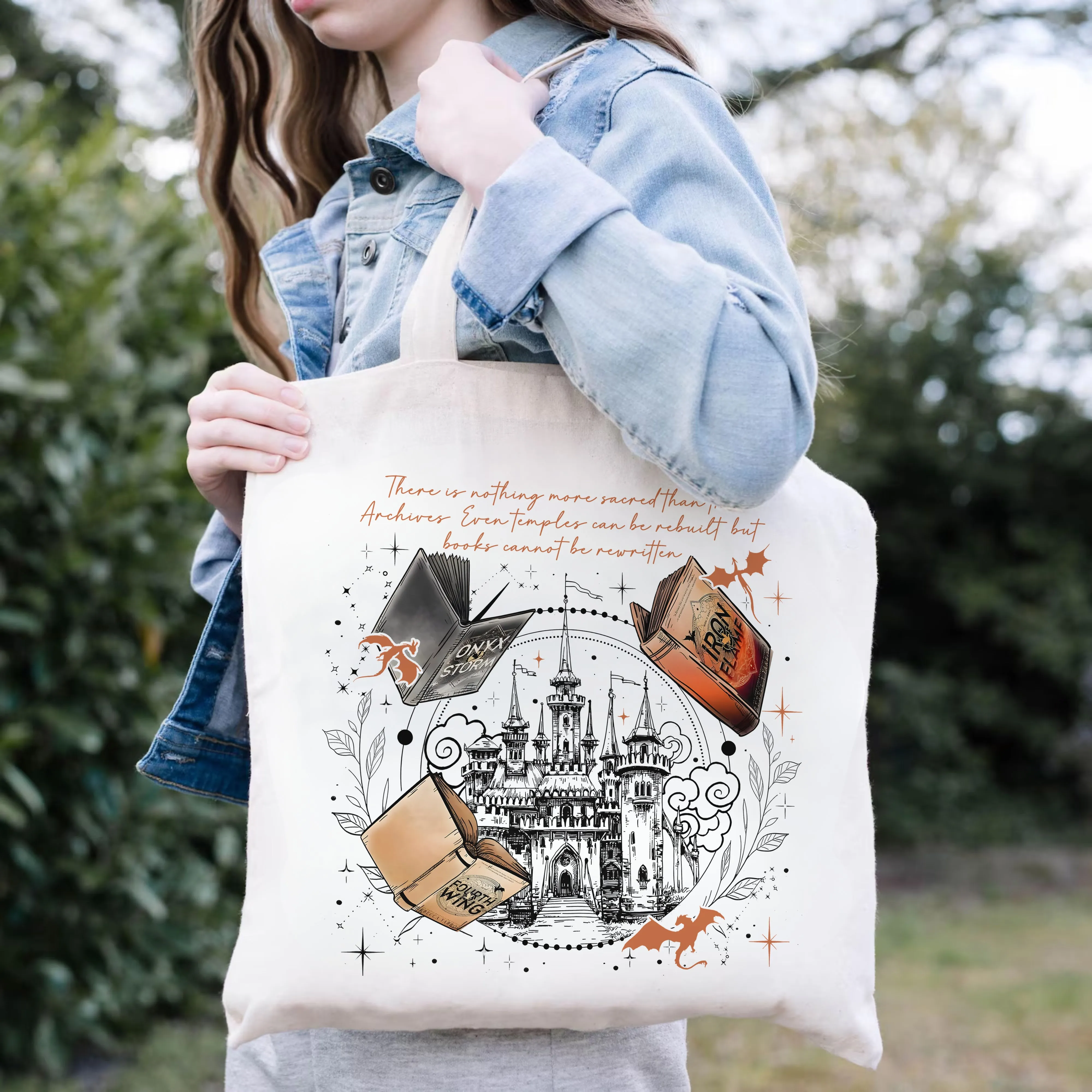 Empyrean Book Castle Tote – Fantasy Reader Bag