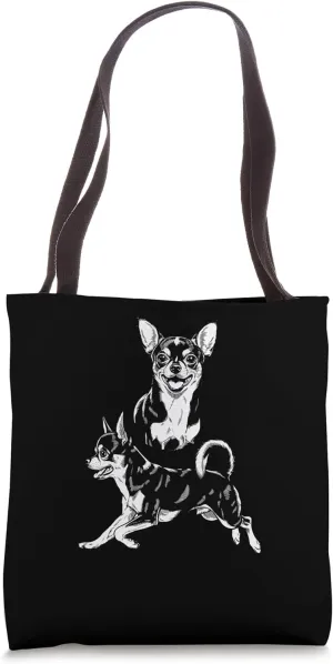 Energetic Happy Chihuahua Portrait Style Tote Bag