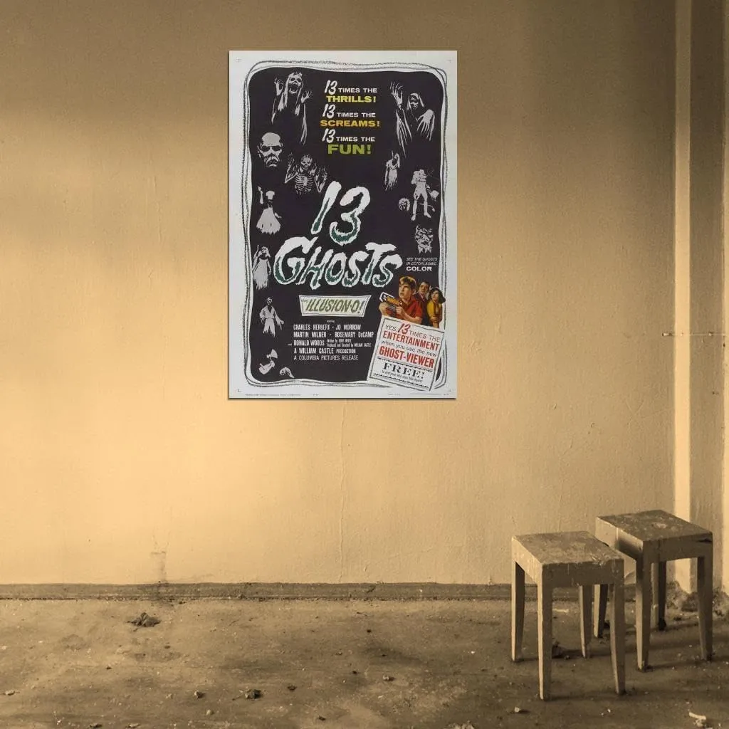 enhighten 13 Ghosts Movie Charles Herbert Jo Morrow Martin Milner Film Wall Art Print for Theater Movie Night Room Decor 24x36 Poster