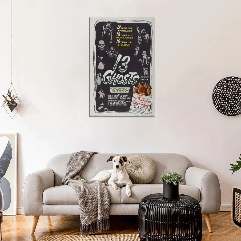 enhighten 13 Ghosts Movie Charles Herbert Jo Morrow Martin Milner Film Wall Art Print for Theater Movie Night Room Decor 24x36 Poster