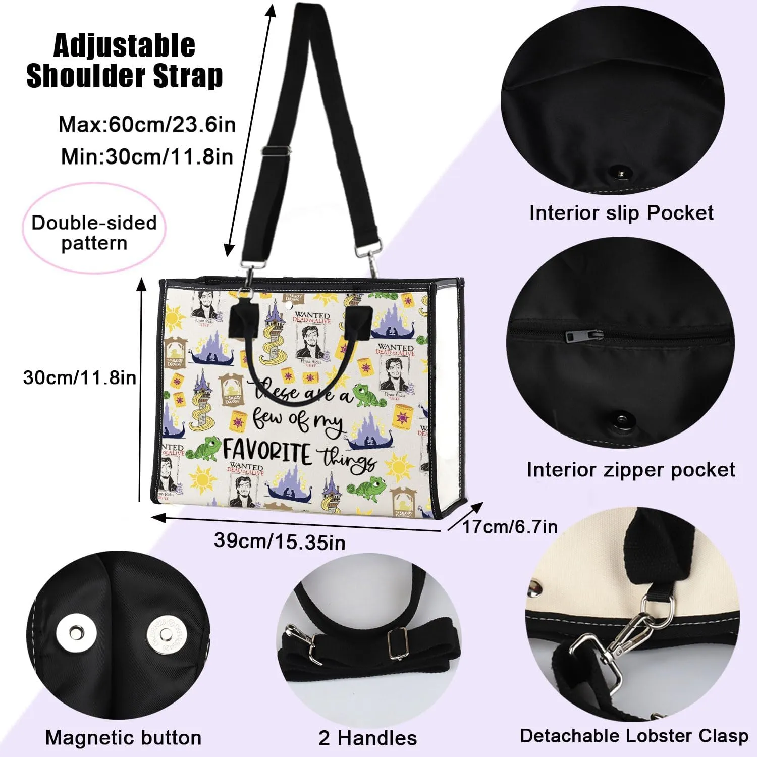 ENSIANTH Princess Merch Fairy Tale Lover-Animal Kingdom Tote Bag Lost Princess Gift Castle Shoulder Bag