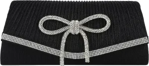 Envelope Clutch Purse Women Rhinestone Bow Sparkly Evening Bag Glitter Wedding Party Prom Handbag