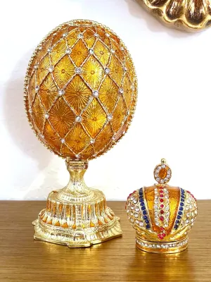 Faberge Crown Regal Fabergé egg 24kGold 4ct Collector's egg Luxury Russian Faberge egg Bracelet SET HANDMADE 334Austrian Crystal DIAMONDS CHRISTMAS Anniversary Birthday gift for Men