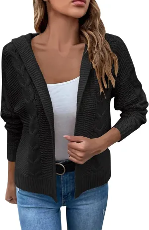 Fall Sweaters for Women Solid Color Knit Cardigan Sweater Jacket Nautical Sweaters Women One Shoulder Loose