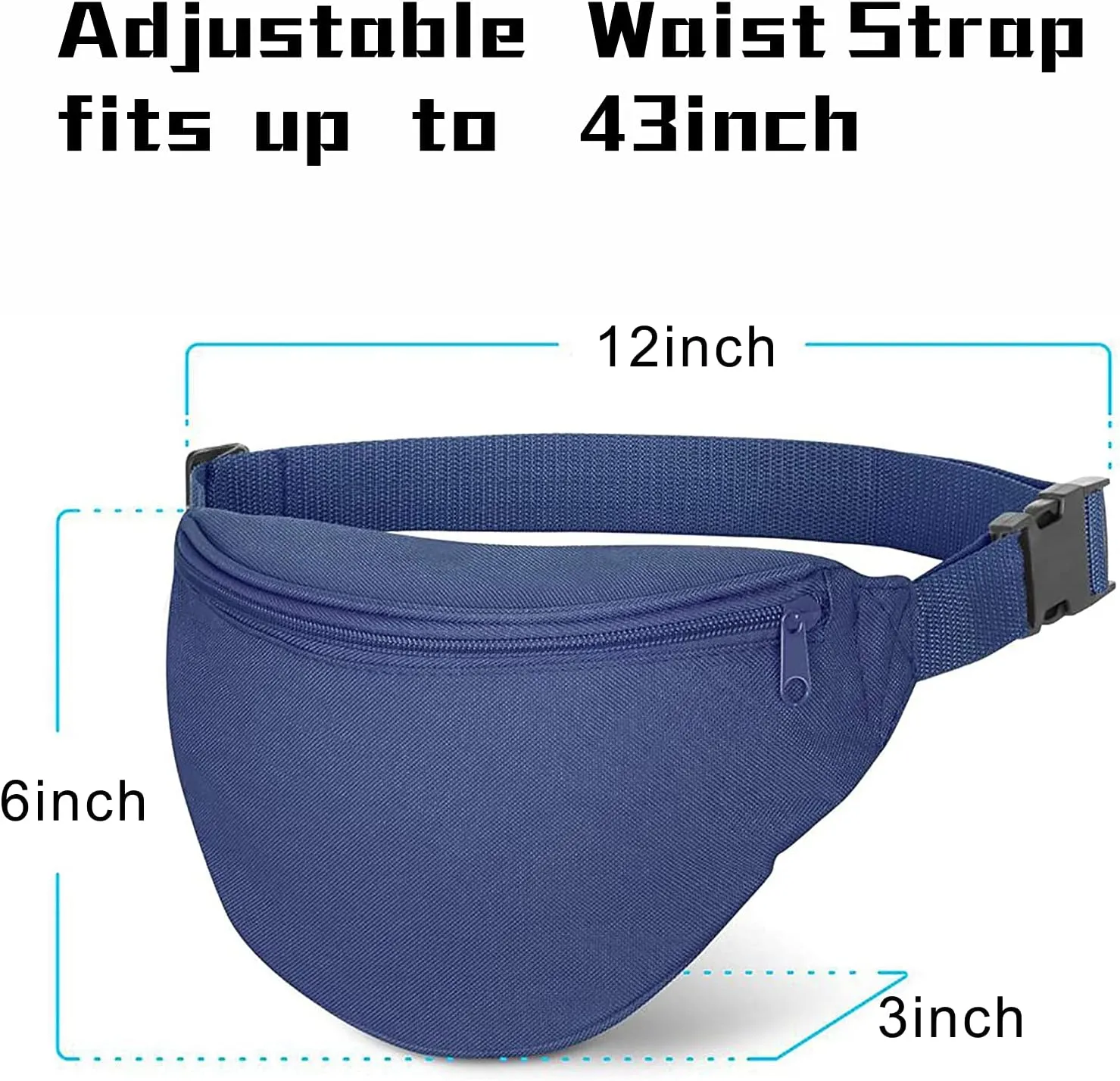 Fanny Pack, AirBuyW Women Men Quick Release Adjustable Strap Travel Sport Running Cute Fashion Fanny Pack Bag, Navy