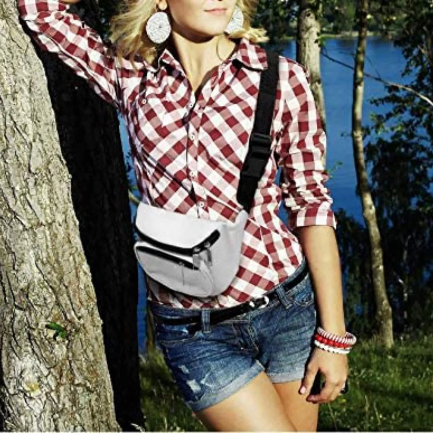 Fanny Pack, MISSMOON 3-Zipper Compartments Adjustable Waist Festival Workout Running Hiking Traveling Walking Sport Fishing Casual Hands-Free Wallets Crossbody Waist Pack Bag For Men Women BLACK