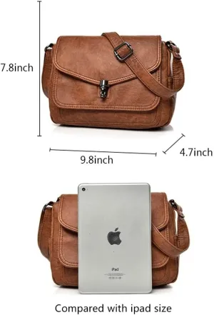Fashion Crossbody Bag for Women Shoulder Bag PU Leather Purse Vintage Satchel Saddle Tote bag