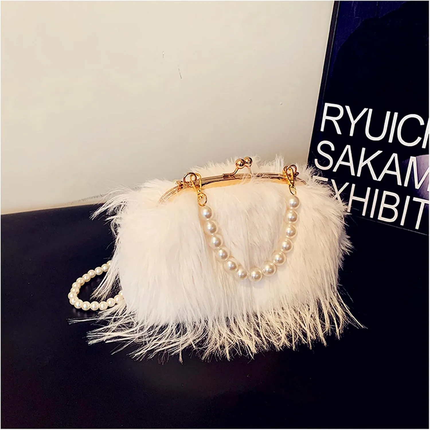 Feather Purse Clutch For Women Ostrich Feather Handbag Shoulder Crossbody Evening Bag