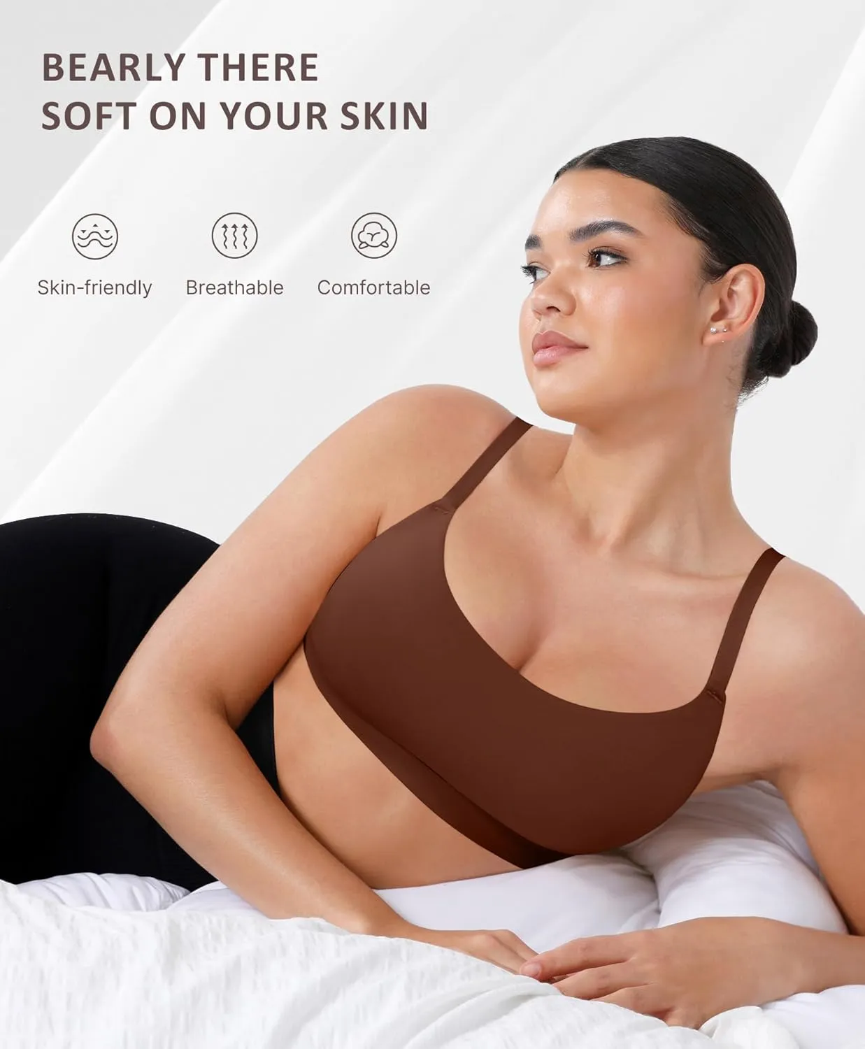 FeelinGirl Seamless Bras Wireless Bralettes for Women, No Wire Unlined Comfort Buttery Soft for Sleep Everyday Bras