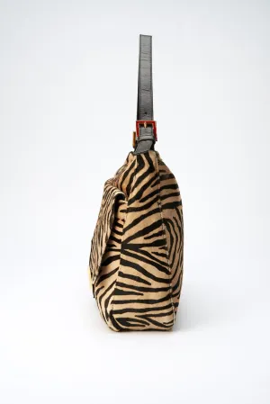 Fendi Vintage Large Mamma Baguette in Zebra Print Calf Hair