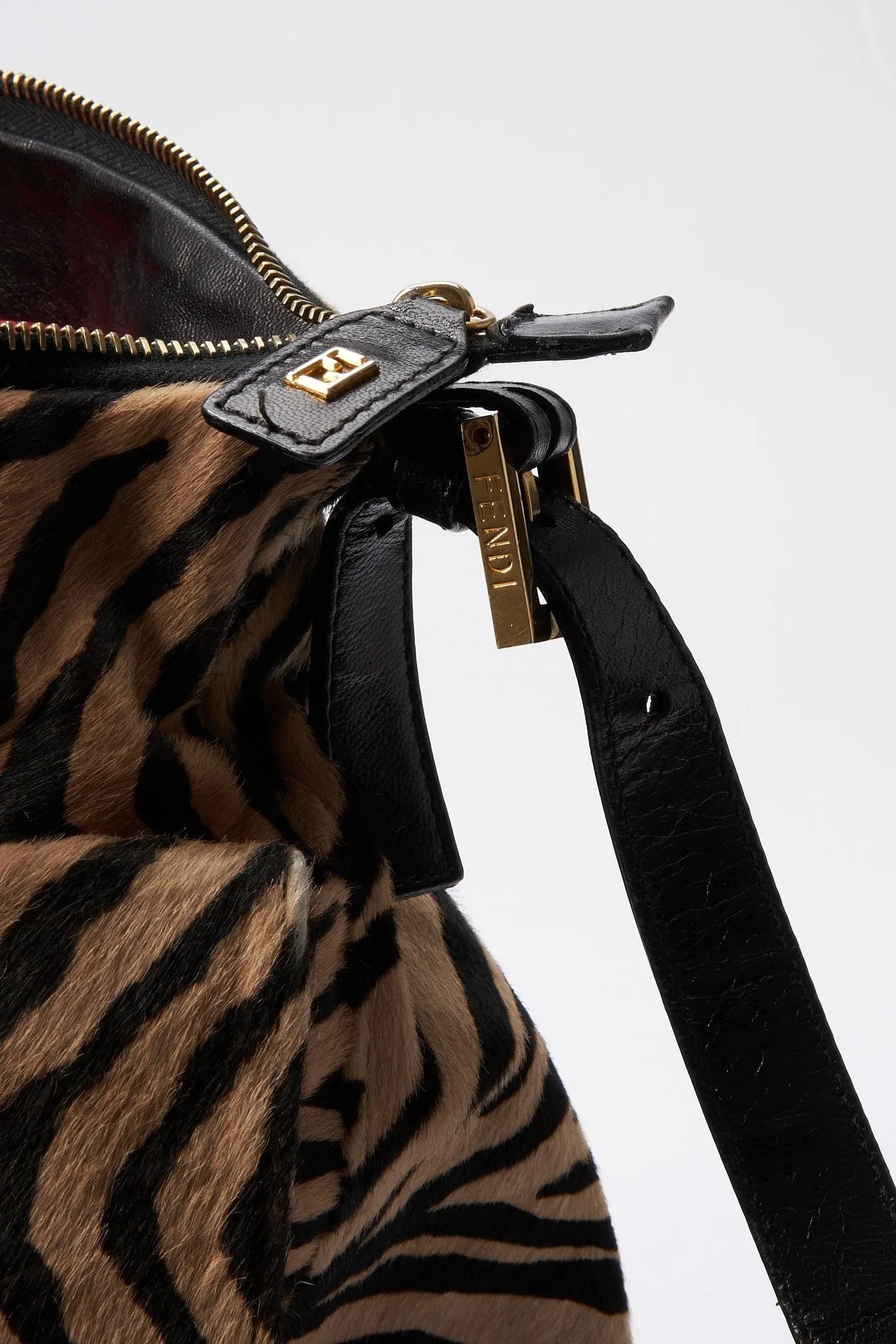 Fendi Vintage Large Mamma Baguette in Zebra Print Calf Hair