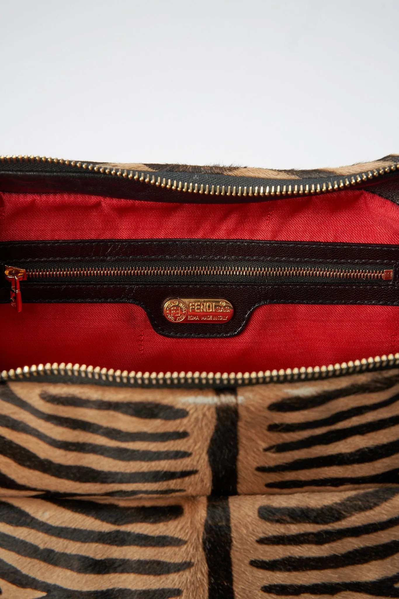 Fendi Vintage Large Mamma Baguette in Zebra Print Calf Hair