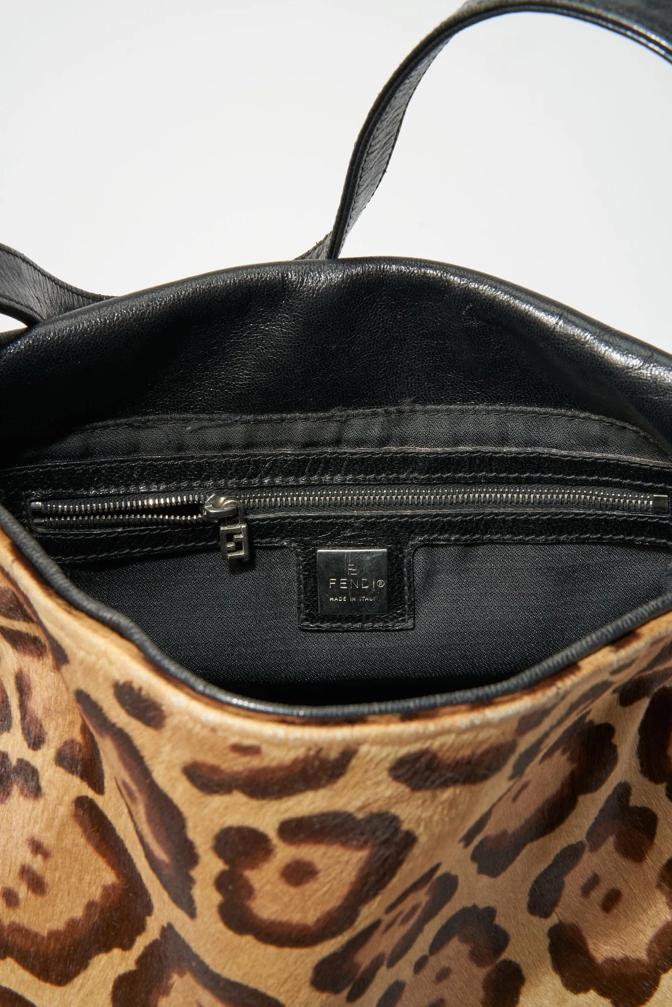 Fendi Vintage Mamma Baguette in Leopard Print Calf Hair
