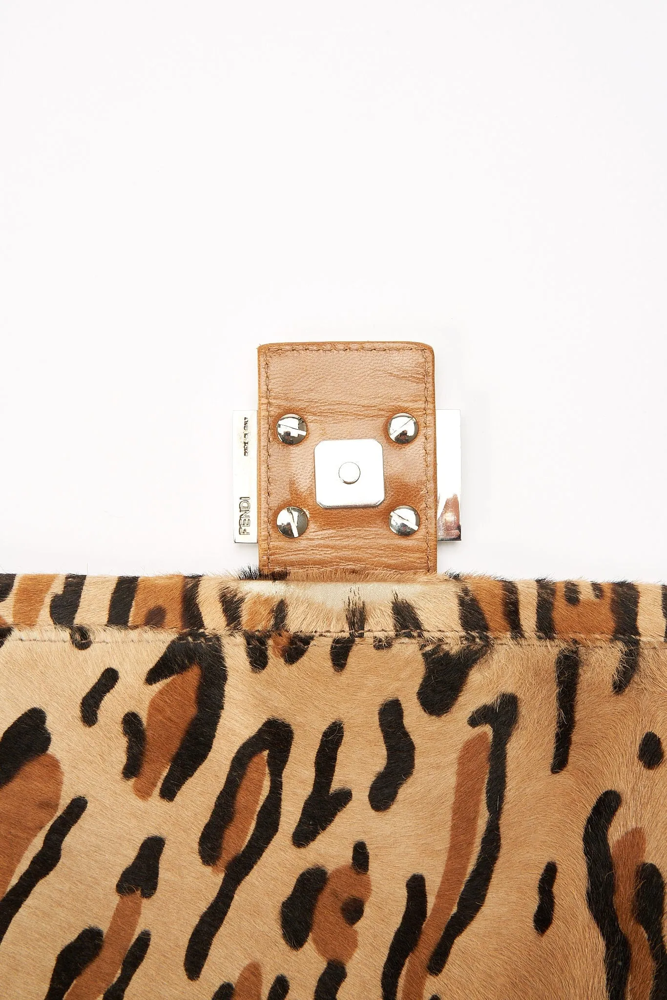 Fendi Vintage Mamma Baguette in Leopard Print Calf Hair