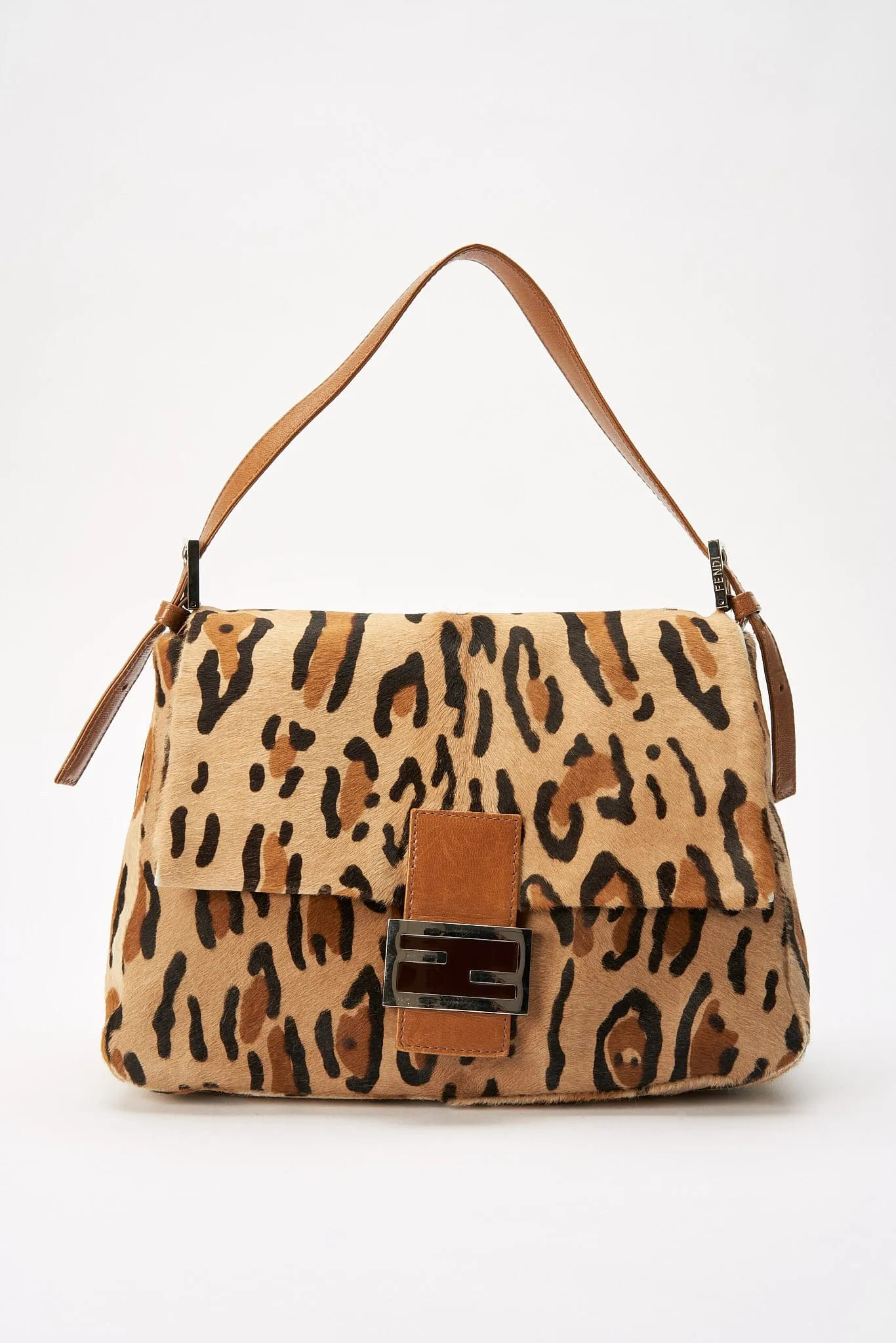 Fendi Vintage Mamma Baguette in Leopard Print Calf Hair