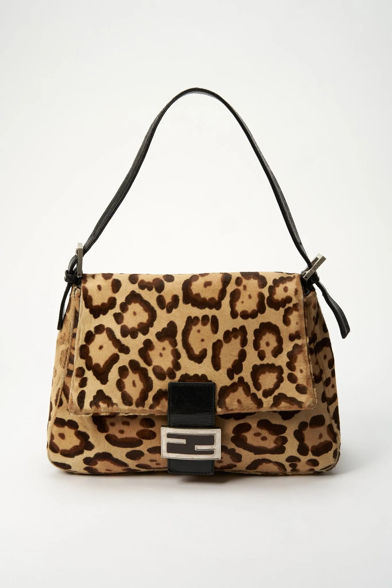 Fendi Vintage Mamma Baguette in Leopard Print Calf Hair