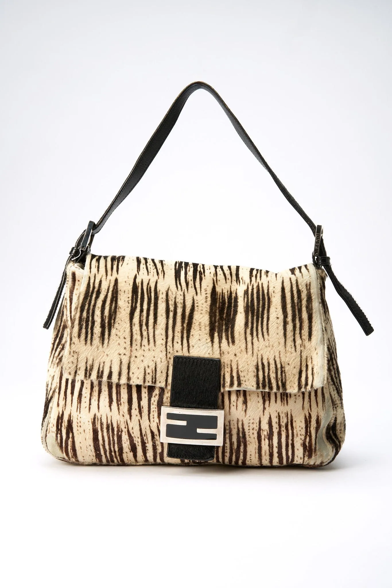 Fendi Vintage Mamma Baguette in Zebra Print Calf Hair
