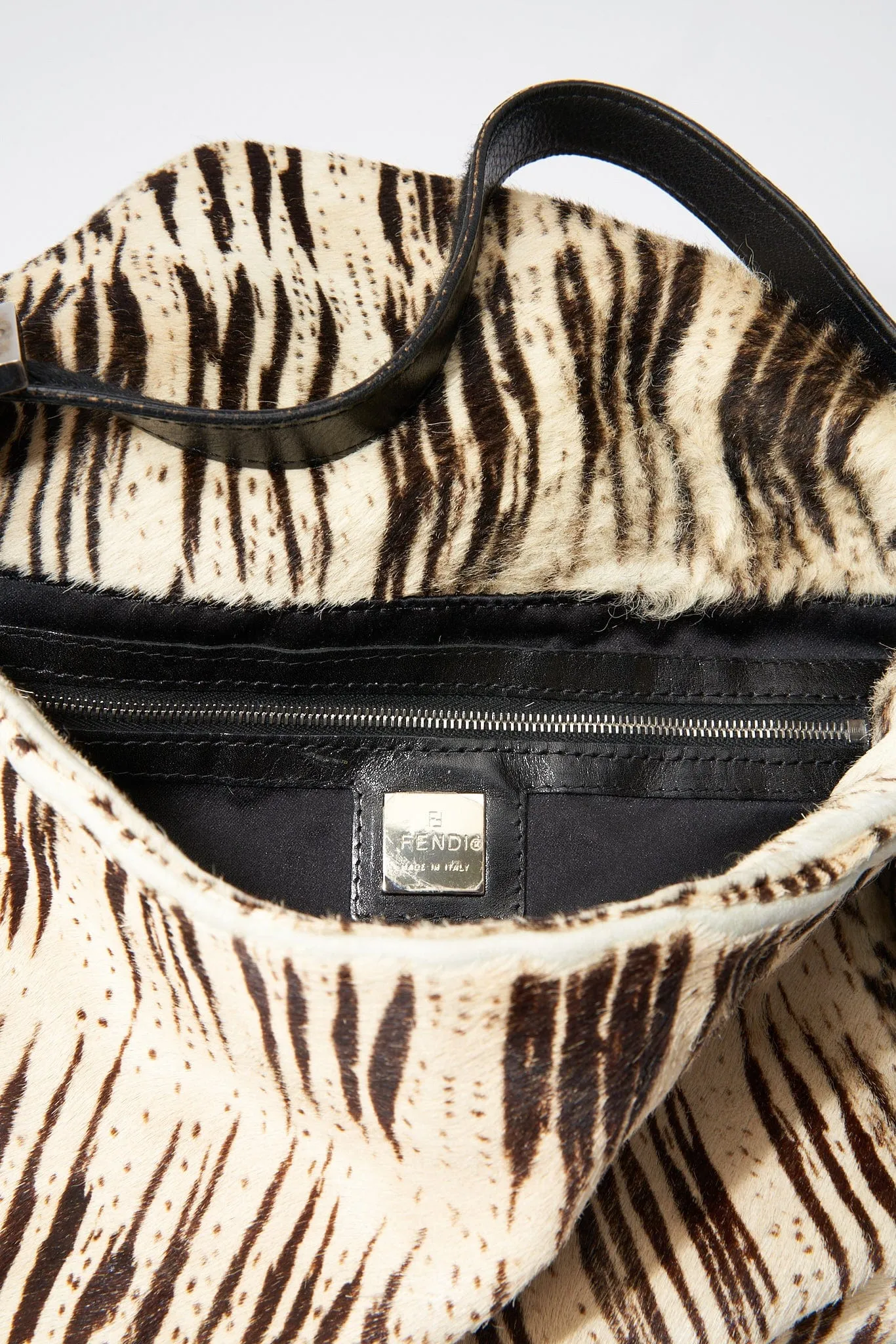 Fendi Vintage Mamma Baguette in Zebra Print Calf Hair