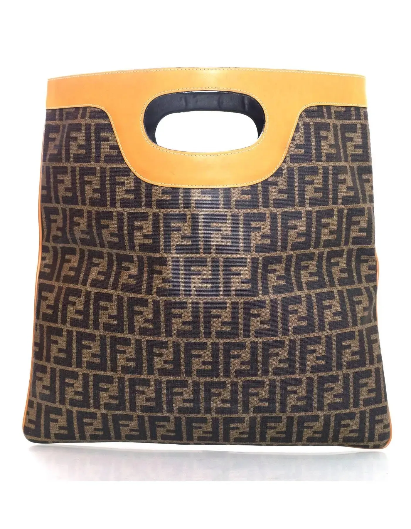 FENDI VINTAGE ZUCCA FOLD-OVER CONVERTIBLE CLUTCH TOTE BAG