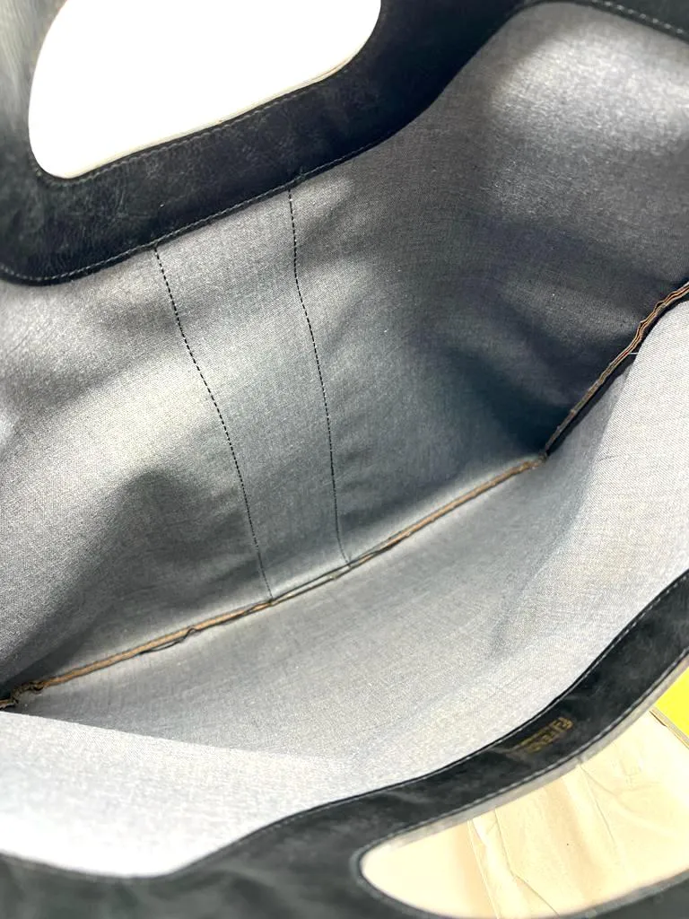 FENDI VINTAGE ZUCCA FOLD-OVER CONVERTIBLE CLUTCH TOTE BAG