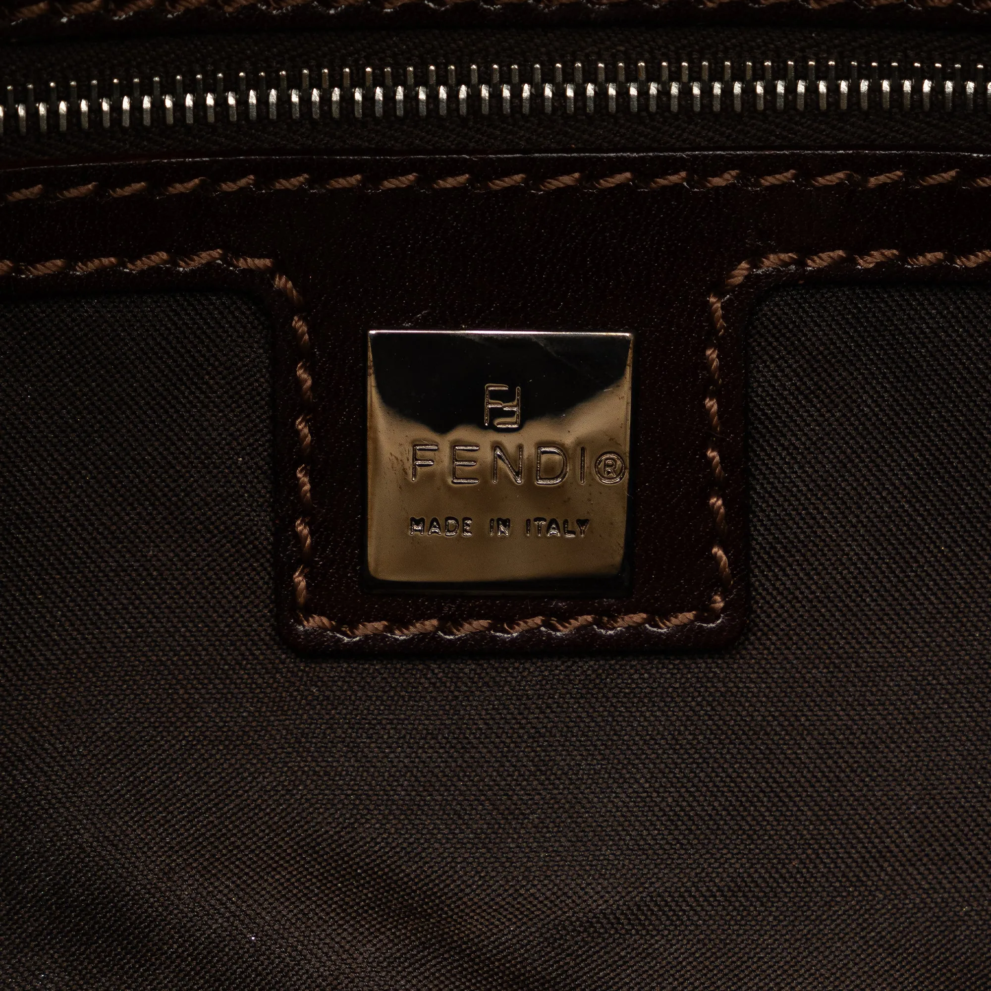 Fendi Zucca Mamma Canvas Baguette