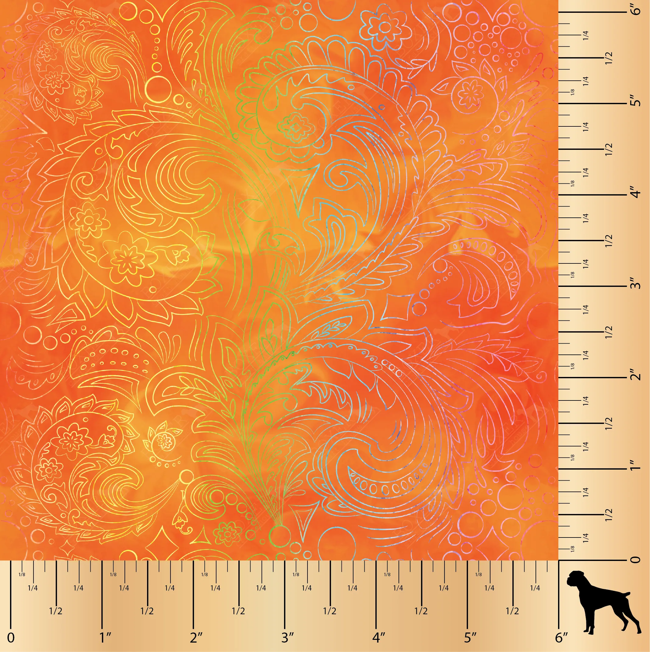 Fire Orange - Paisley