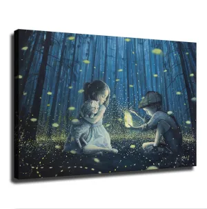 Firefly Secrets Chasing Fireflies Poster Canvas Print Wall Art Modern Room (Poster 16x24)