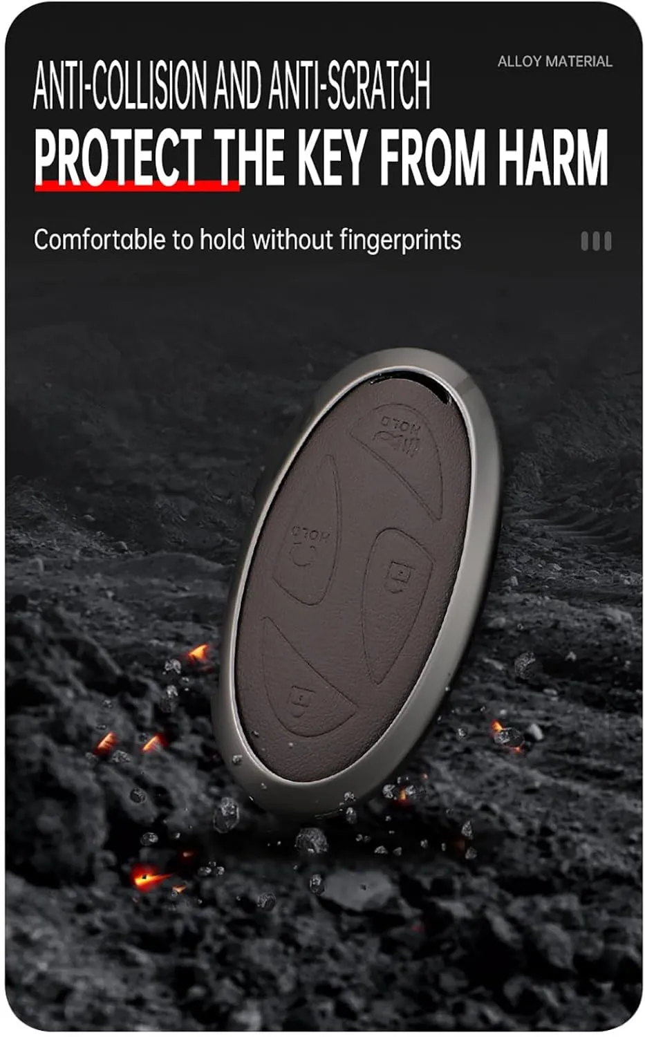 Fit for Hyundai IONIQ 6 Key Fob Cover Leather Keychain Full Cover Key Case Fit for Hyundai Ioniq 6 Grandeur GN7 KONA 2023 2024 Metal Key fob Cover 7 Button Black