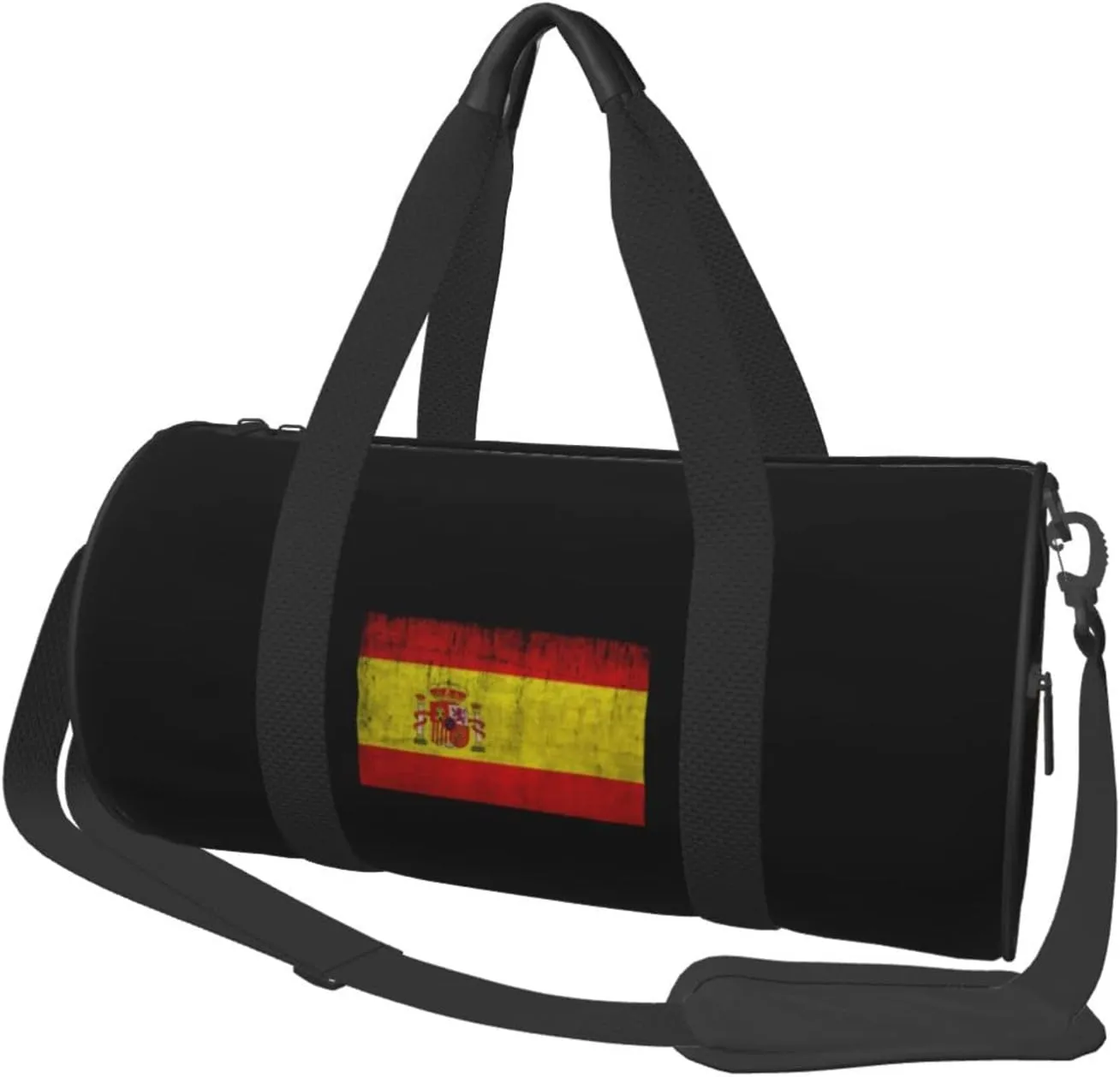 Flag of Spain Convertible Garment Bag with Shoulder Strap, Carry on Garment Duffel Bag for Men Women - Rolling Foldable for Travel Luggage Bags (Black)