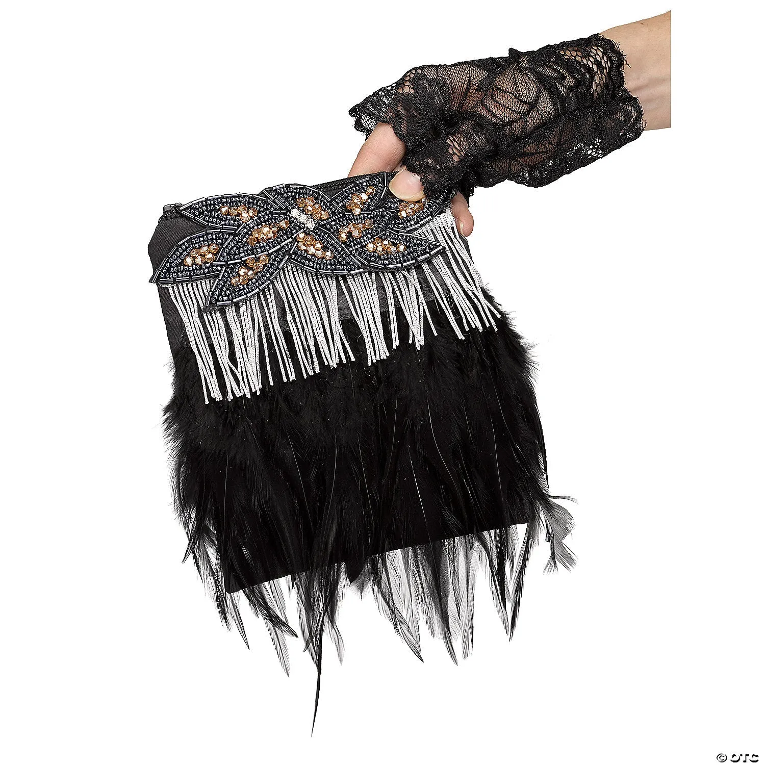Flapper Purse Fringe Feather G