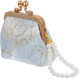 Floral Embroidered Clutch Purse for Women Chinese Brocade Evening Wallet Wedding Bridal Purse Travel Coin Pouch Vintage Handbag Organizer