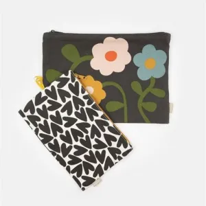 Floral Hearts Set of 2 Travel Pouches