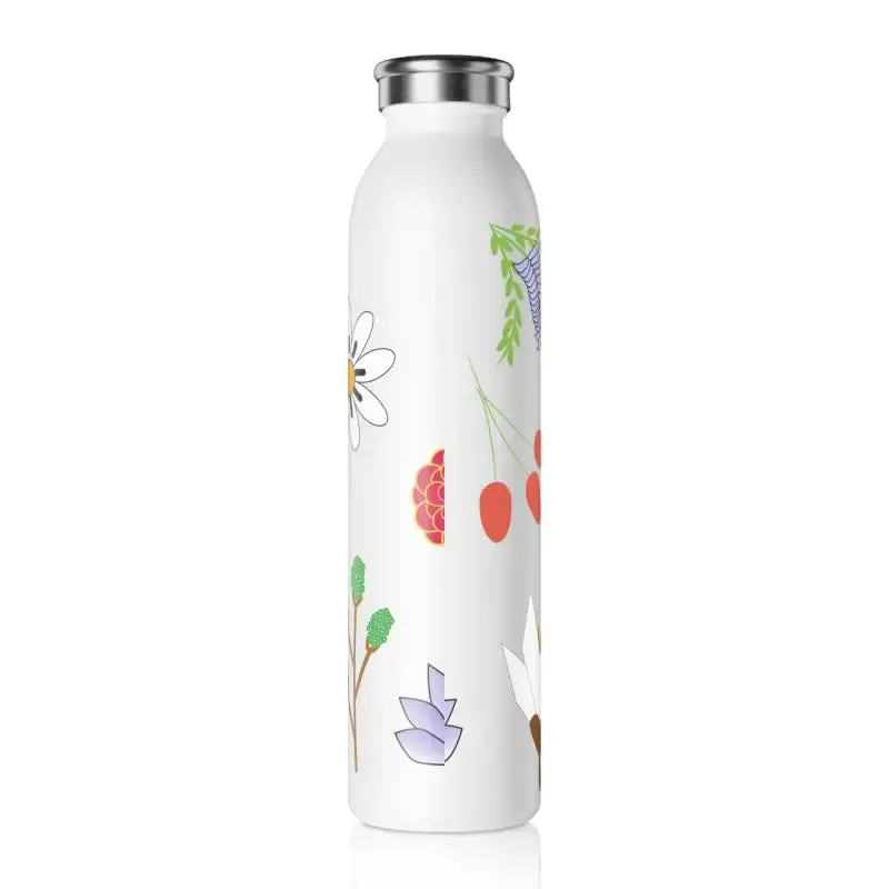 Floral Slim Water Bottle for Trendy Hydration