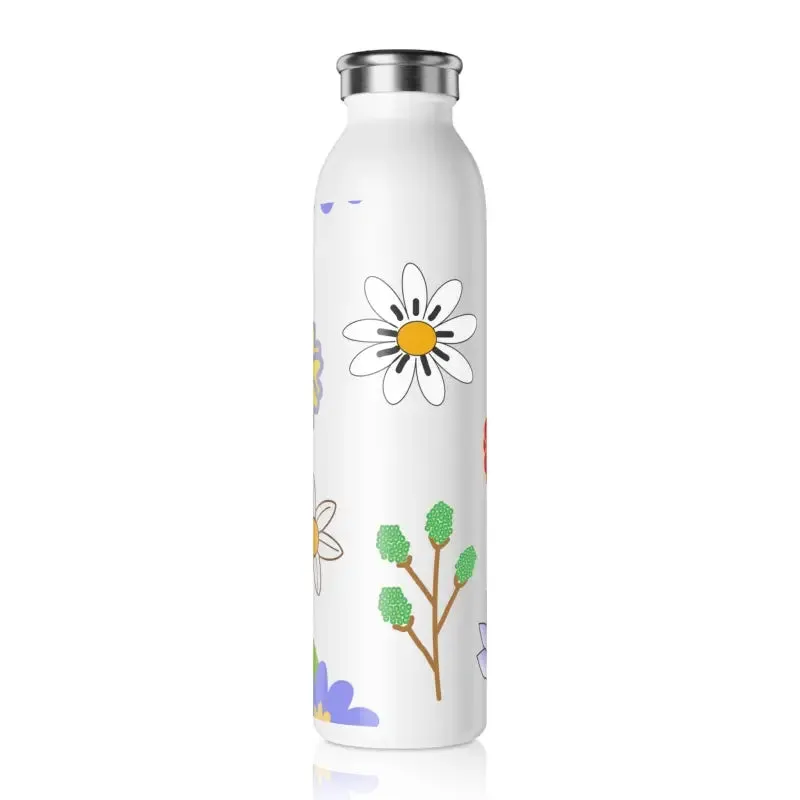 Floral Slim Water Bottle for Trendy Hydration